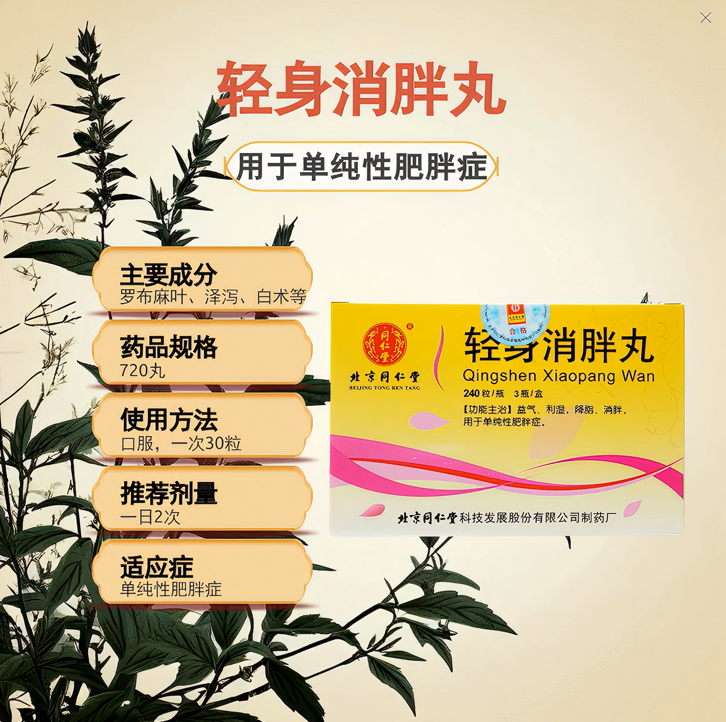 轻身消胖丸lighten body and reduce fatness pill 肥胖 减肥 无副作用 排毒 祛湿